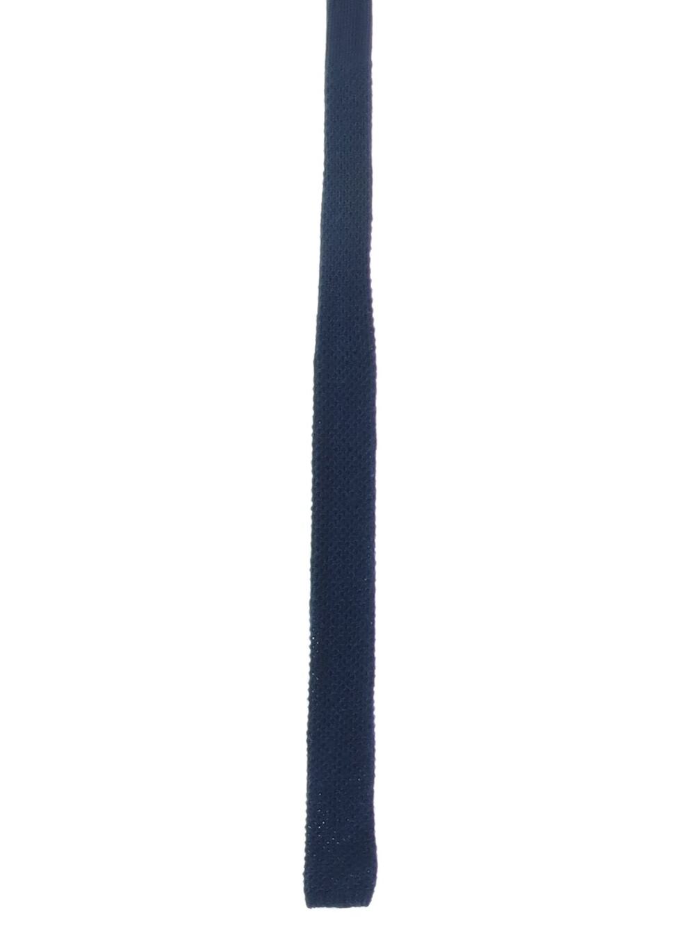 Vintage 1960s Robert Talbott Navy Cotton Blend Knit Skinny Square End Tie